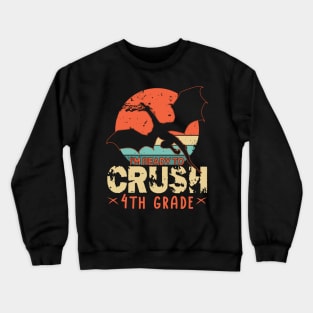 Back To School I'm Ready To Crush  4th Fourth Grade  Dragon Boys Crewneck Sweatshirt